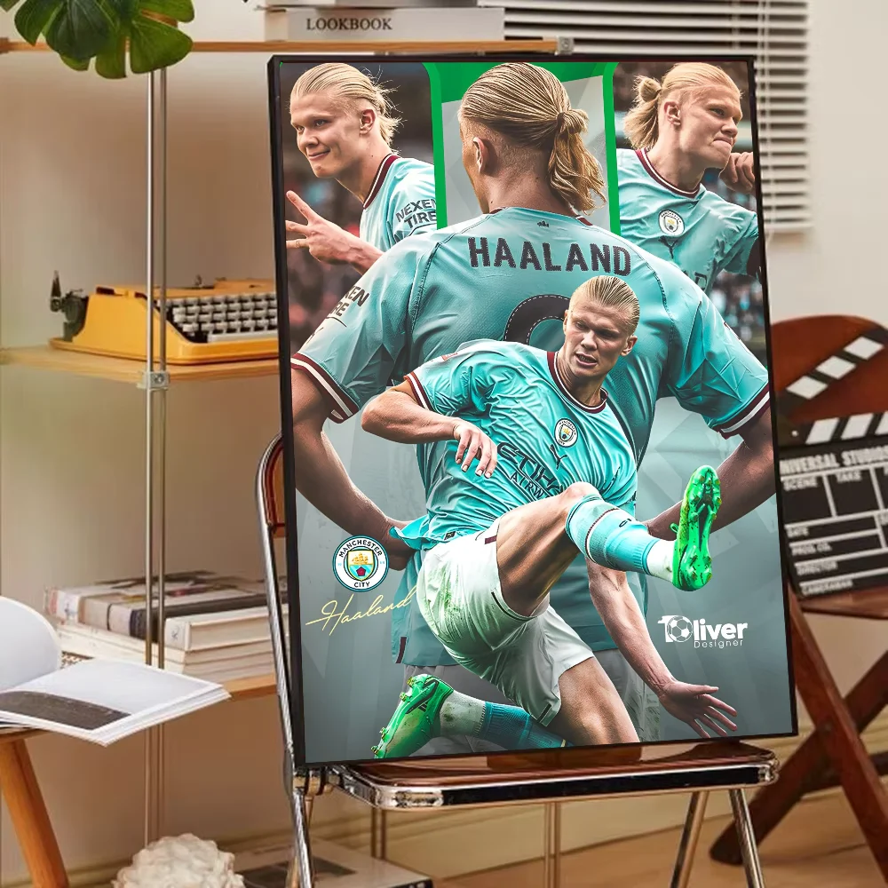 E-Erling B-Braut FootballStar H-Haaland плакат с бумажным принтом для дома гостиной спальни входа
