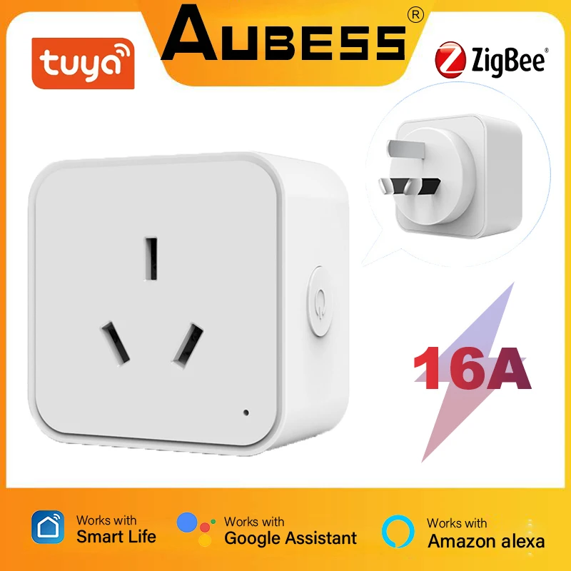 

Tuya Zigbee Smart Socket Plug 16A AU Outlet Power Monitor Timing Function Plug Compatible With Alexa Google Home Smartlife App