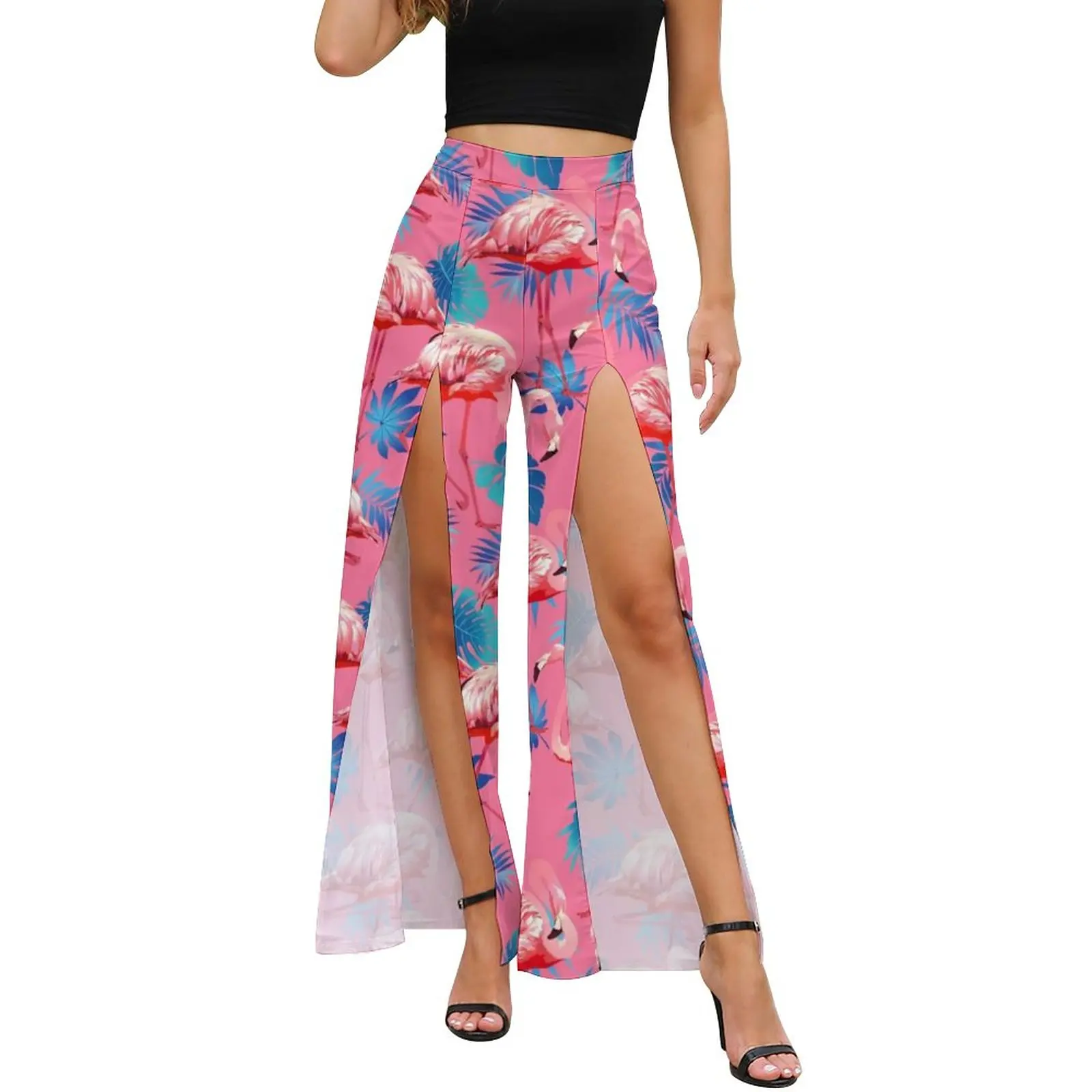 

Женские прямые спортивные брюки с разрезом