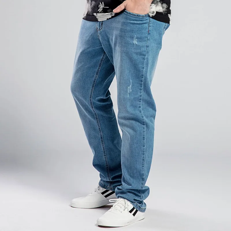 2023 Changshu Baishenghu Oversize High Waist Loose Trousers Husband Plus Size Male Denim Pants