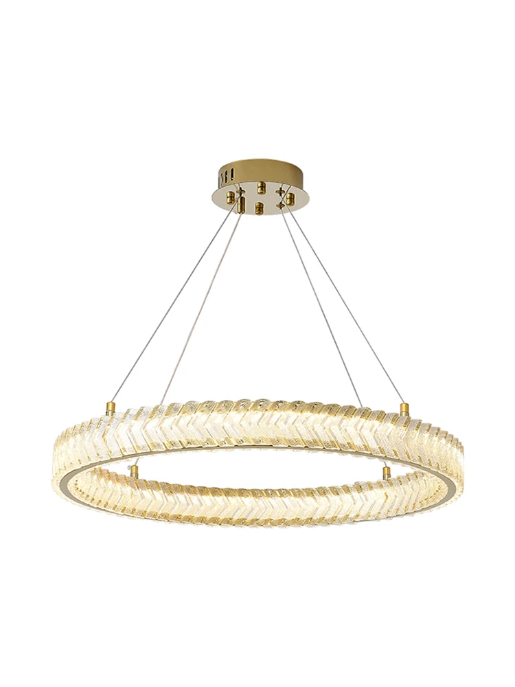 

Arrow Shaped Crystal Modern Suspension Gold Round Chandelier Height Adjustable Dimmable LED Room Decor Home Decor Appliance