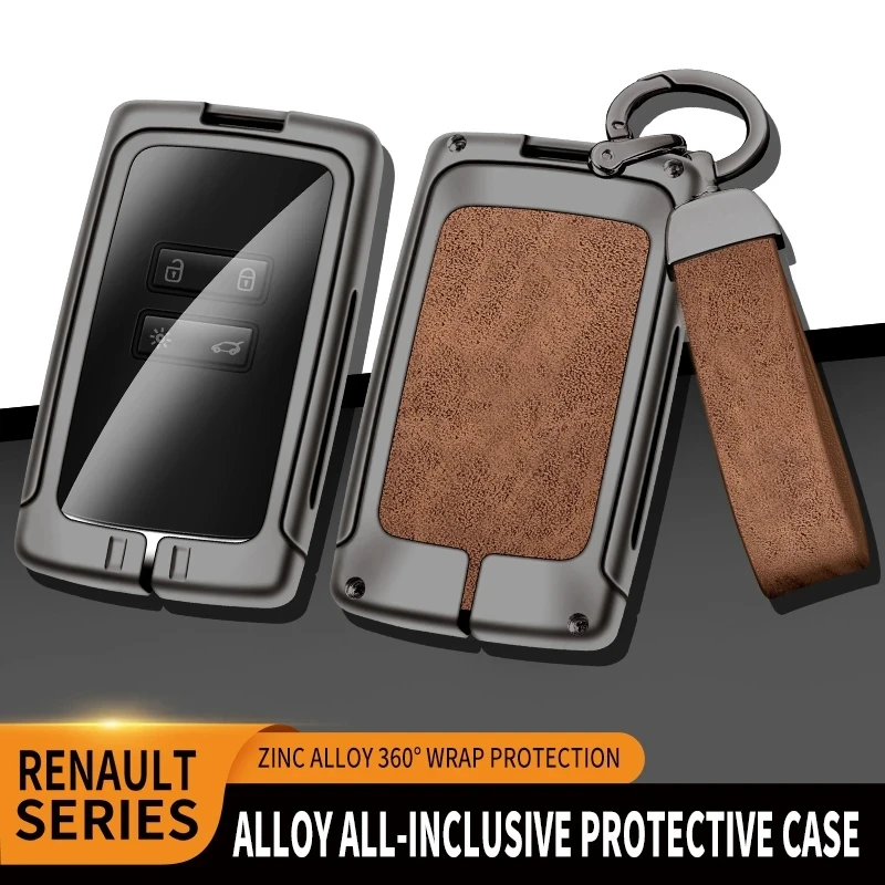 

Zinc Alloy Leather TPU Car Remote Key Bag For Renault Koleos Megane RS Scenic Fluence Talisman 2016 2017 2018 2020 Accessories