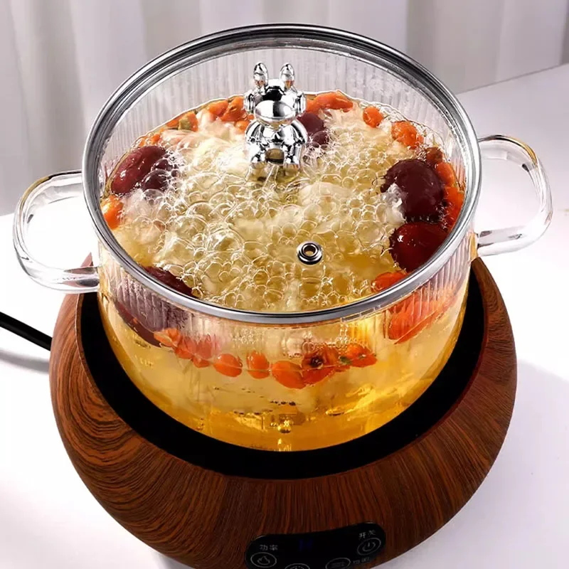 Стеклянная кастрюля Lazy Cache для приготовления пищи Ленивые антипригарные