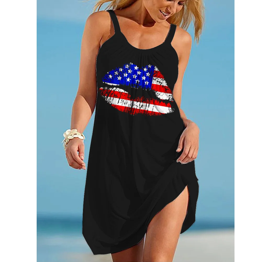 Мини-платье женское пляжное на бретелях пикантное вечернее праздничное