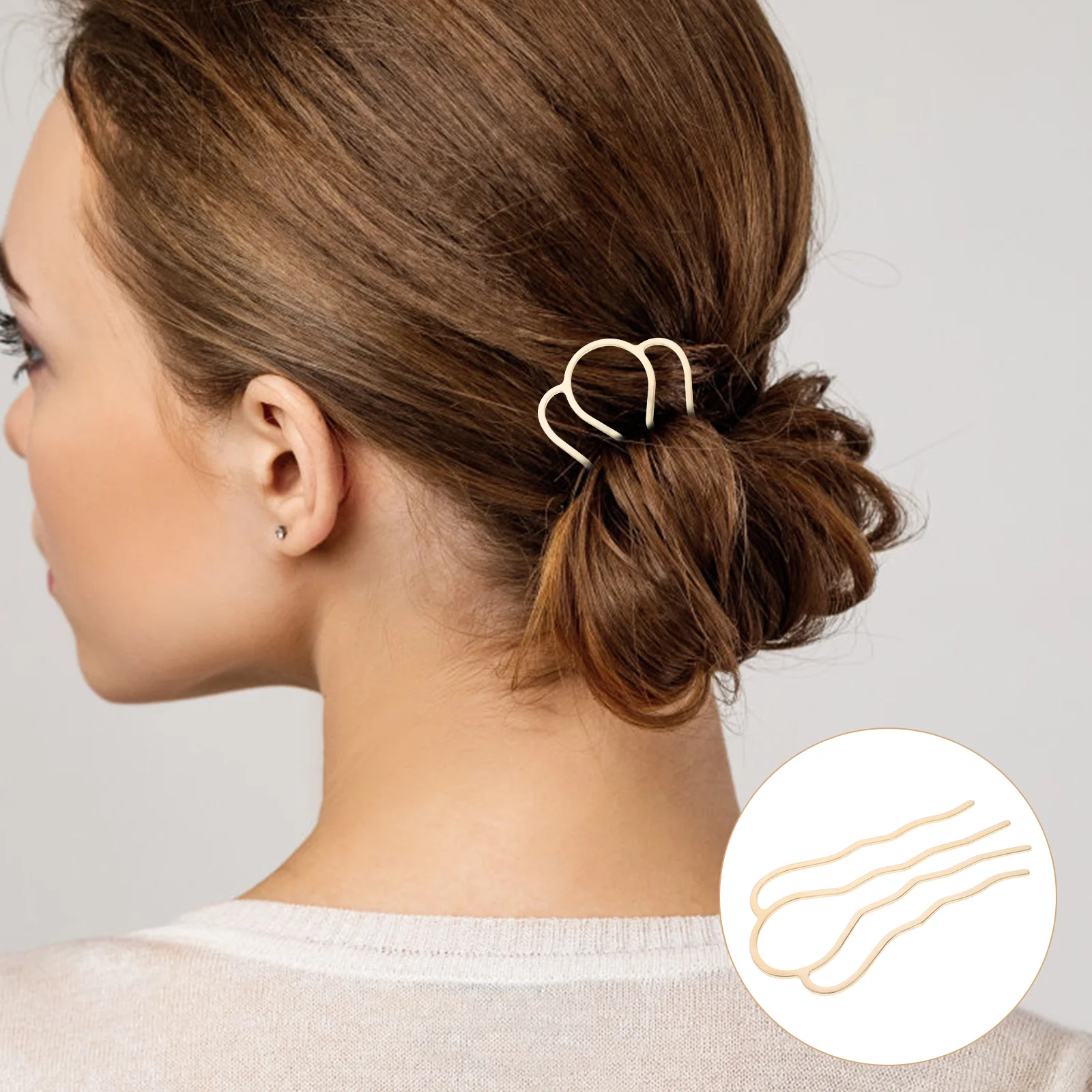 Французская прическа пучок аксессуары толстая палочка заколка для волос сделай