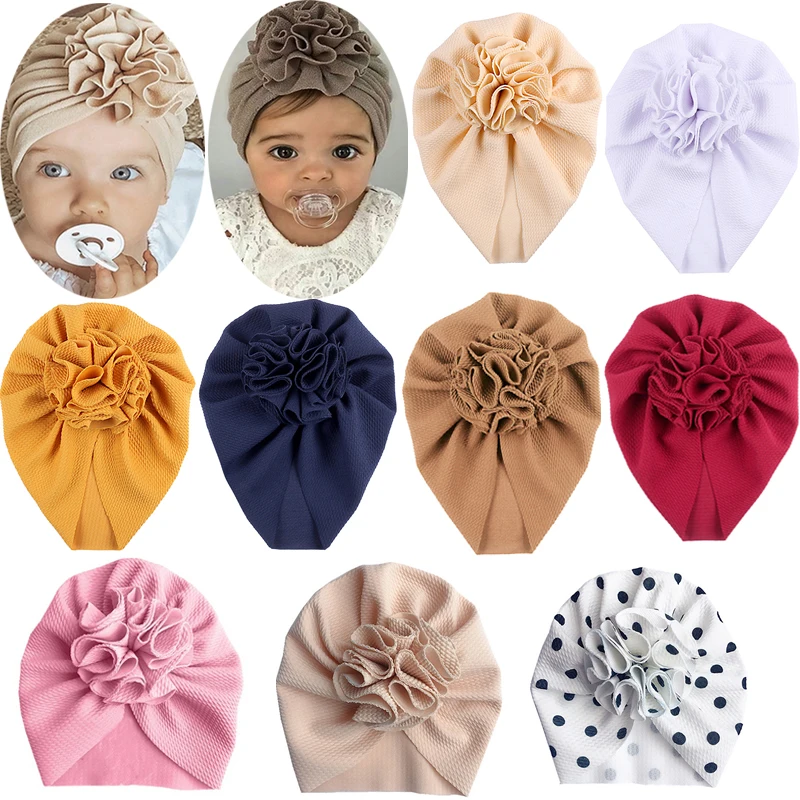 

Cute Flower Baby Hat Toddler Turban Infant Head wraps Kids Bonnet Newborn Toddler Beanie Cap for 0-18m