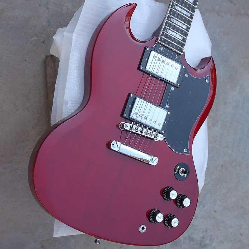 

Китайская электрическая гитара G 400 tansроды красного цвета корпус из красного дерева и шея 6 струн