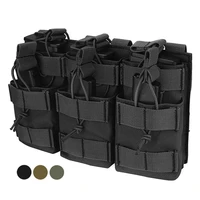 tactical molle triple magazine pouch double layer mag pouches universal cartridge holder for m4 m14 m16 ak ar