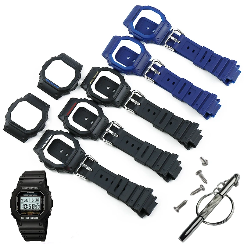 

Ремешок резиновый для Casio G-SHOCK DW5600 GW5000 GW5035 GW5030, водонепроницаемый женский браслет для часов, аксессуары для часов