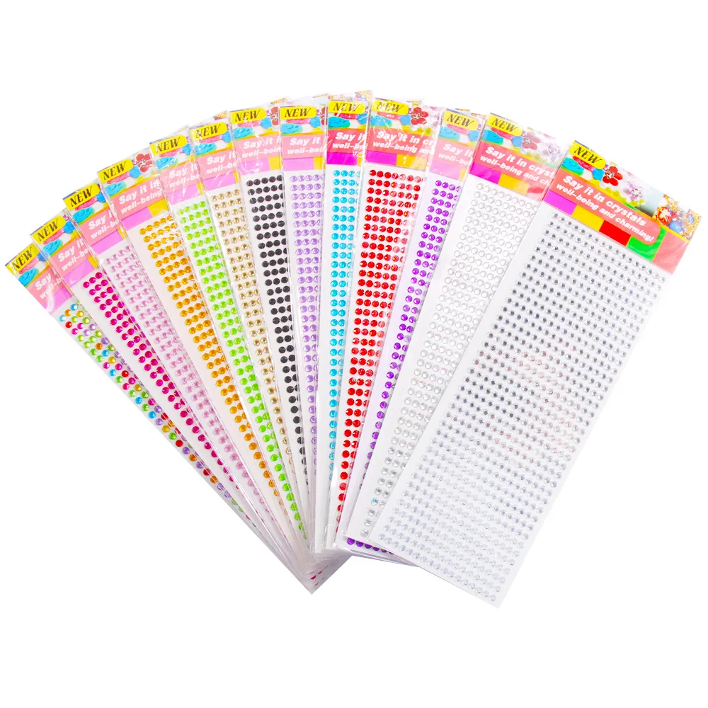 

1040 шт., детские длинные яркие наклейки с драгоценными камнями