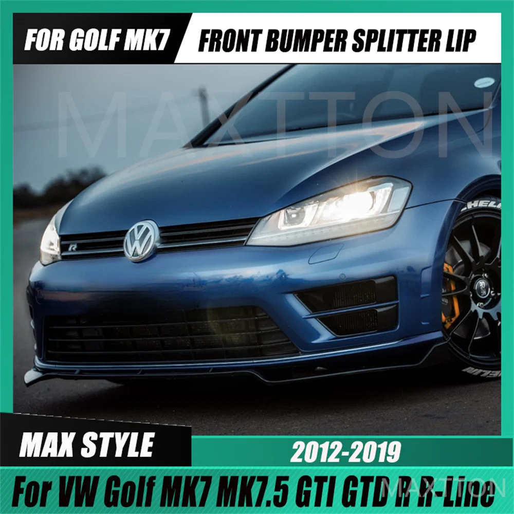 

Front Bumper Lip Spoiler Splitter For VW Golf 7 7.5 MK7 7.5 GTI GTD GTE R R-Line Diffuser Canards Bodykits Cover Guard 2012-2019