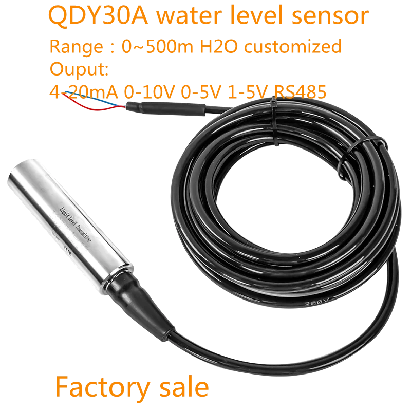 4-20 мА 0-10 В 0-5 В RS485 погружной резервуар для жидкости из нержавеющей стали гидравлический глубокий колодец датчик уровня воды передатчик
