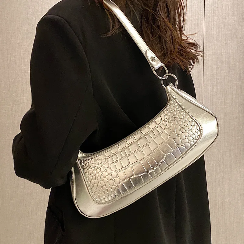 

Laser Women's Sliver Underarm Bag Luxury Designer Soft Leather Shoulder Bags For Women 2023 Trend Brand Lady Purses And Handbags