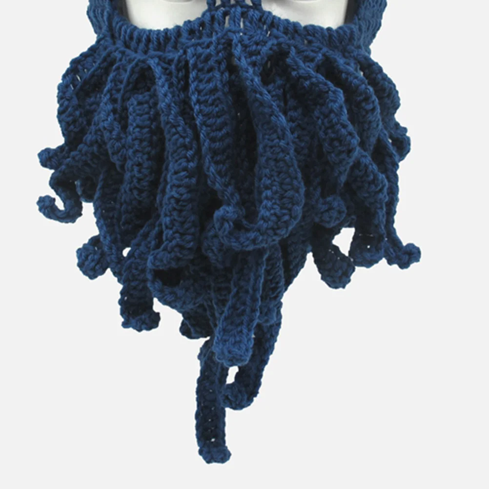 Peculiar Handmade Funny Octopus Hat Squid Knitted Mask Crochet Gift for Stage Performance (Blue Circumference 585cm)