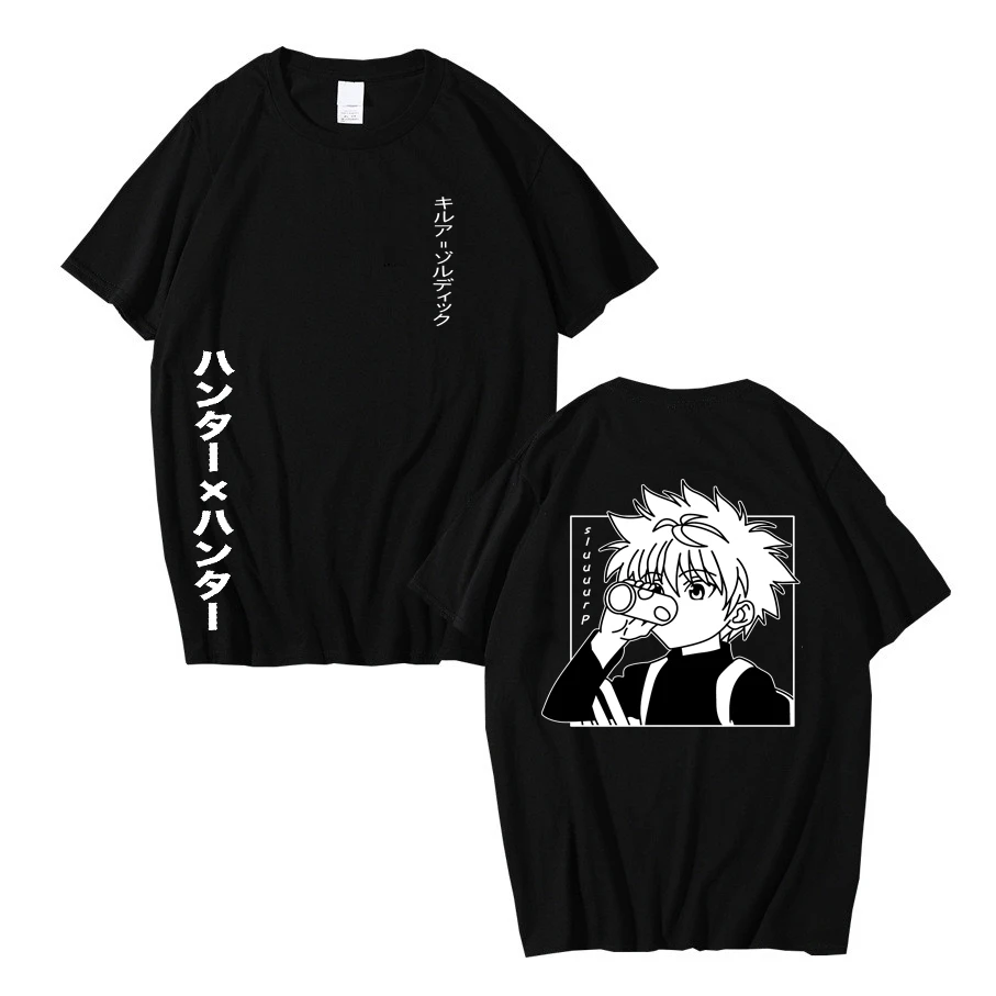 2022 Japanese anime T-shirt Cute Hunter X Men's and women's summer tops Cartoon Killua Zoldyck Round coll |