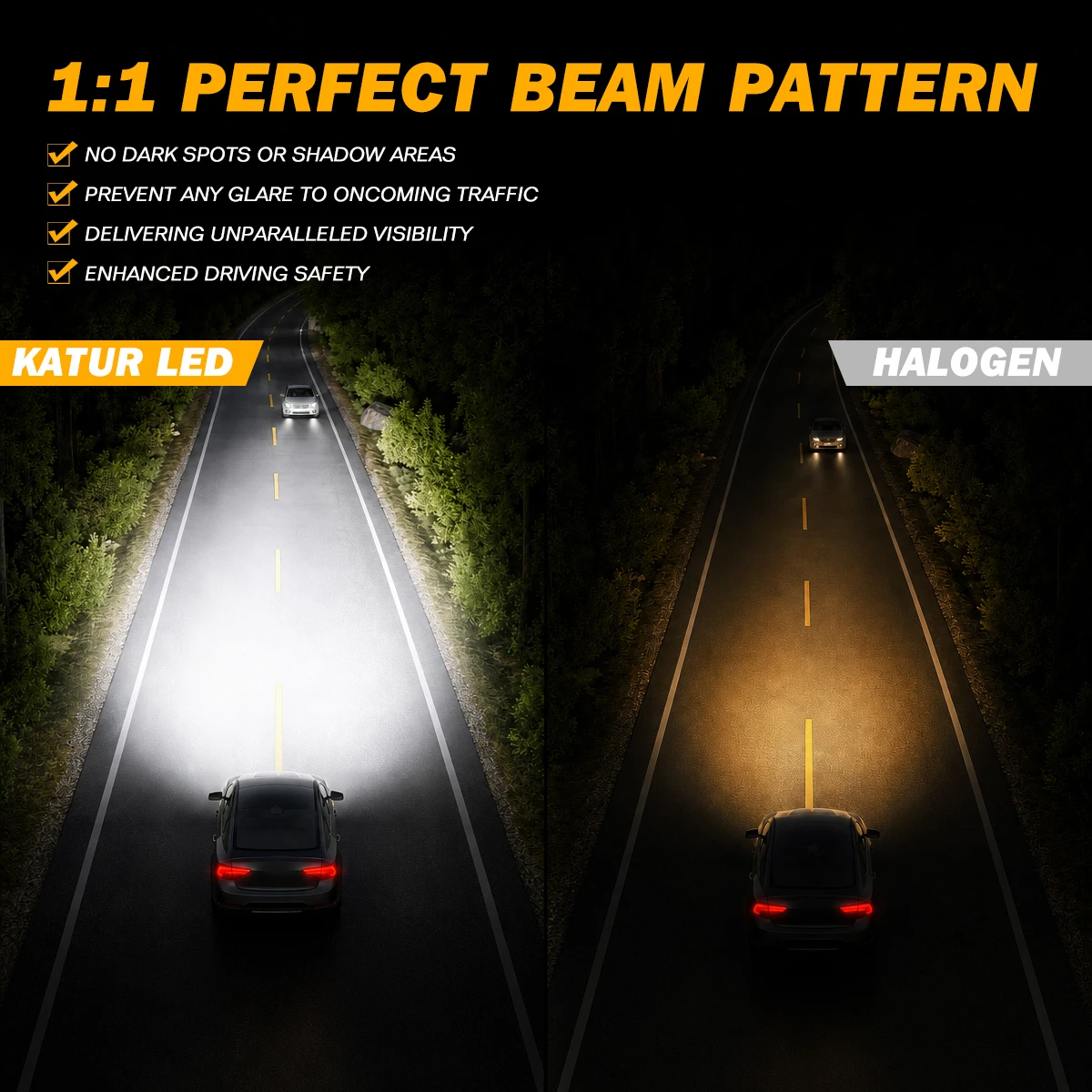 Фото Светодиодные лампы Katur 2x HB3 9005 для авто, фары с вентилятором, 12В, чипы CSP, дальний свет, для Honda Accord 2008~2023, CRV 2007~2023 №2