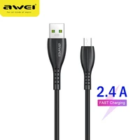 awei micro usb cable 2 4a fast charger line for xiaomi redmi samsung j7 oppo huawei android phone quick chargeing data sync cord