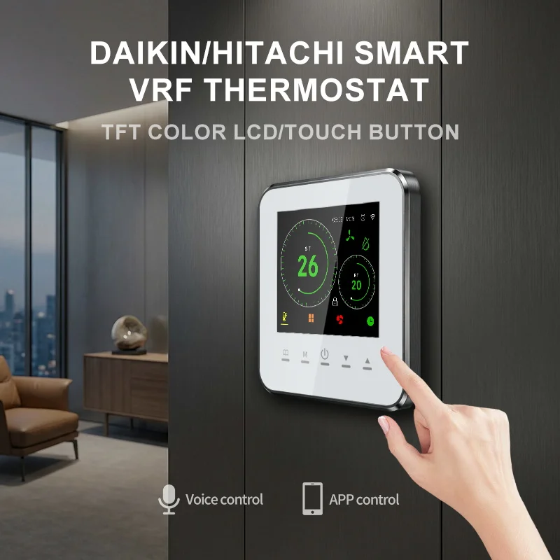 Фото Умный термостат Tuya Wifi VRF для кондиционеров, совместимый с Google Home, Alexa, DuerOS, Daikin, Hitachi №1