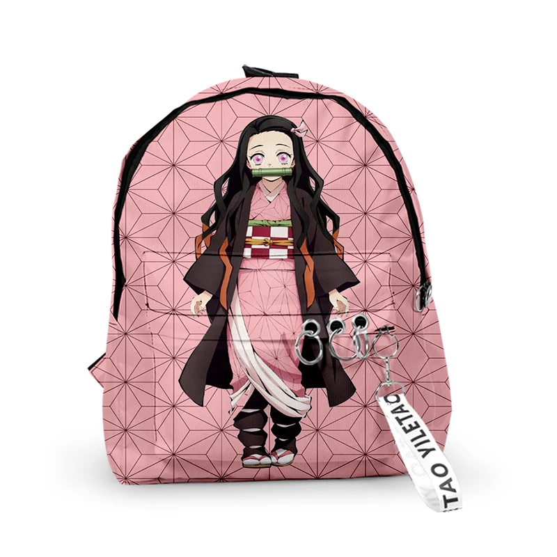 

Demon Slayer Kamado Nezuko Backpack Children Oxford School Bags Students Anime Kimetsu No Yaiba Backpacks Women Fashion Bookbags