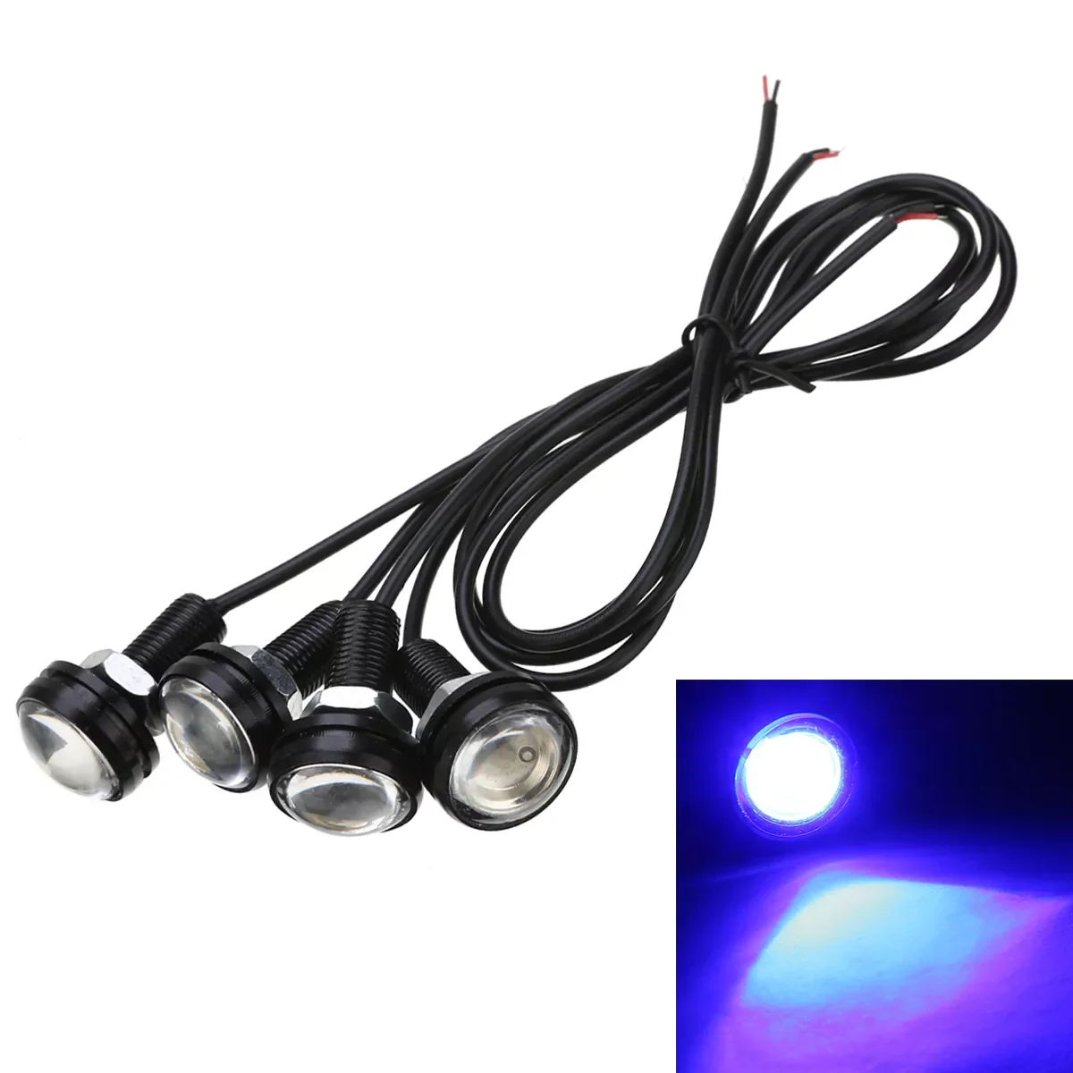 

New 4pcs 12V 3W Blue LED Waterproof Boat Outrigger Light Spreader Transom Underwater Fish Signal Lamp Marine Boat Lights