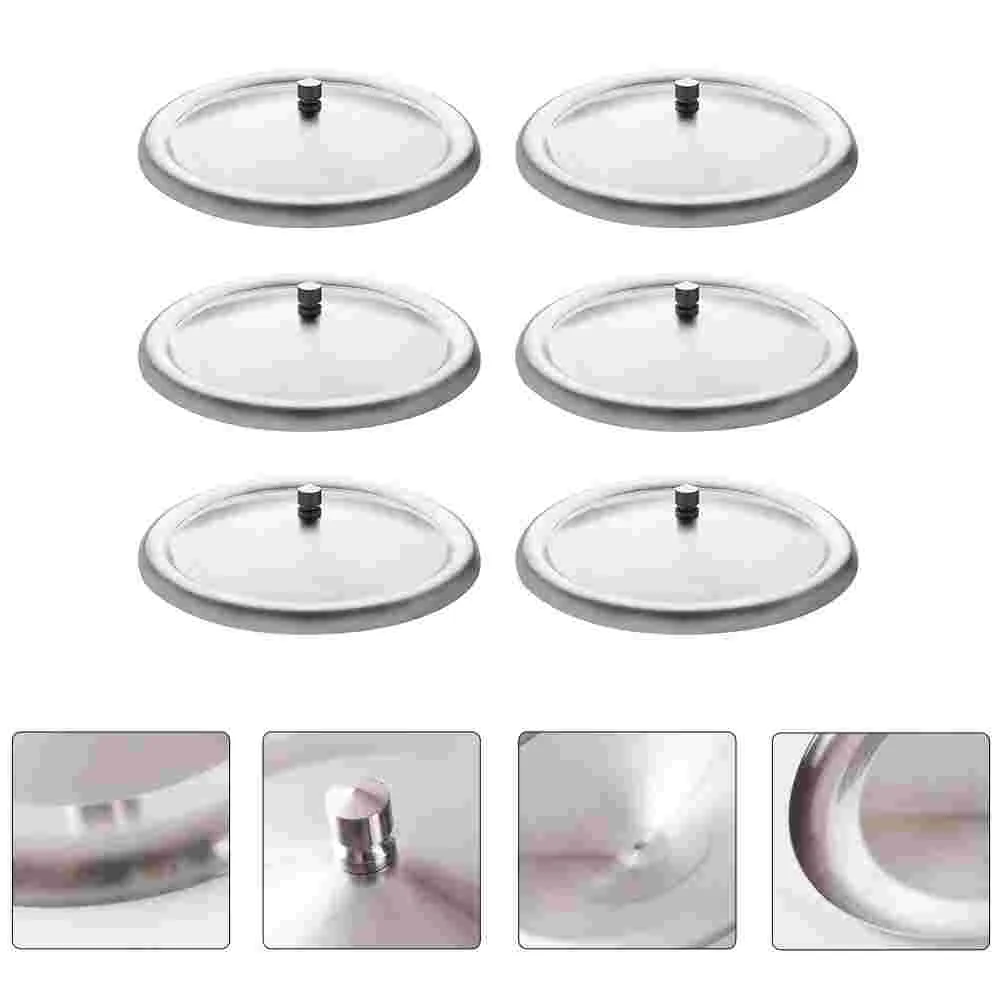 

6 Pcs Universal Cup Lids Metal Coffee Cup Camping Mug Lid Drink Cup Lid Steel Coffee Mug
