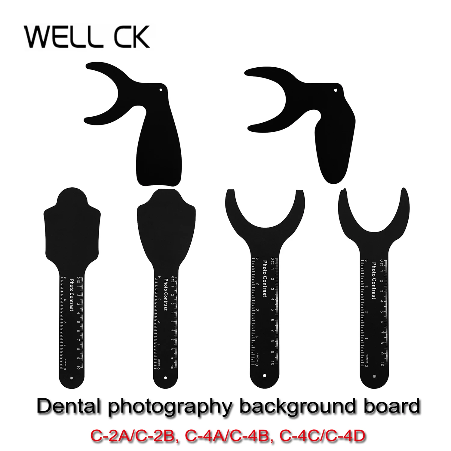 6Pcs Well CK Dental Photo Contrast Black Background Board Autoclavable Orthodontic Dental Contrast Intraoral Photographic Mirror