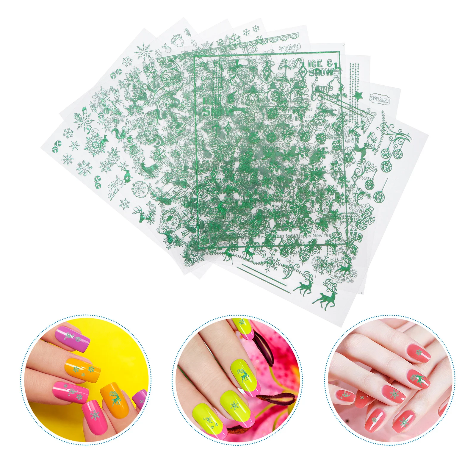 

Sheets Manicure Tips Nail DIY Decor Christmas Nail Decals