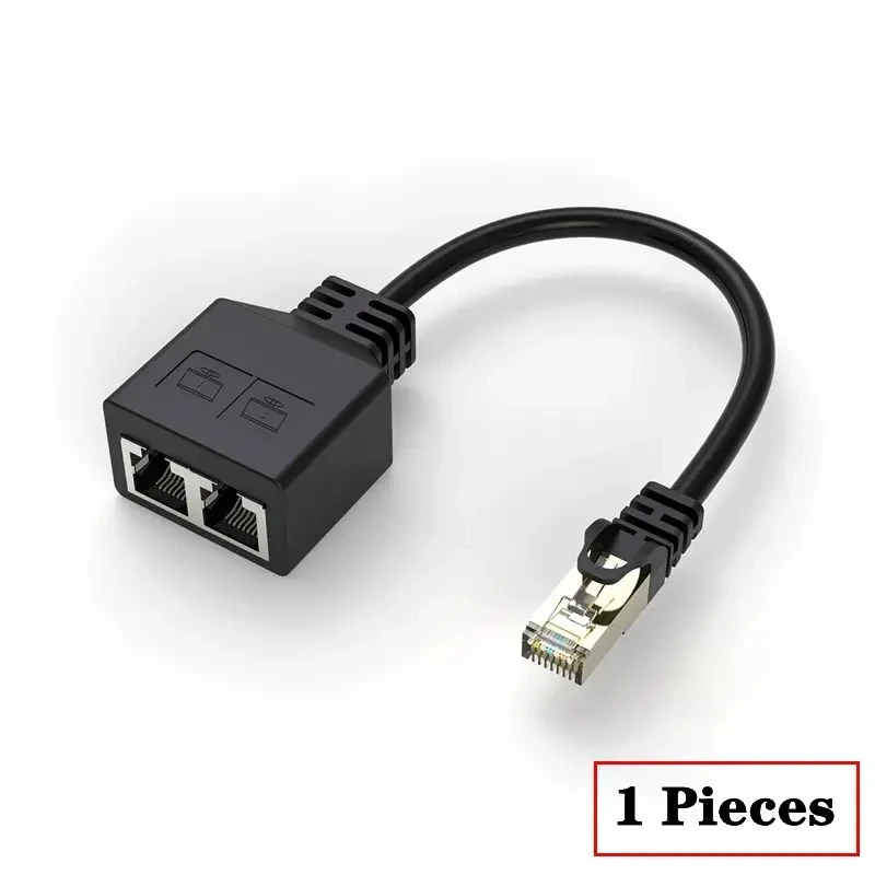 Фото RJ45 8P8C Восьмиядерный сетевой кабель Разветвитель Сетевой тройник 1 штекер на 2 гнезда Адаптер Сетевой удлинитель CAT6/CAT5 №3