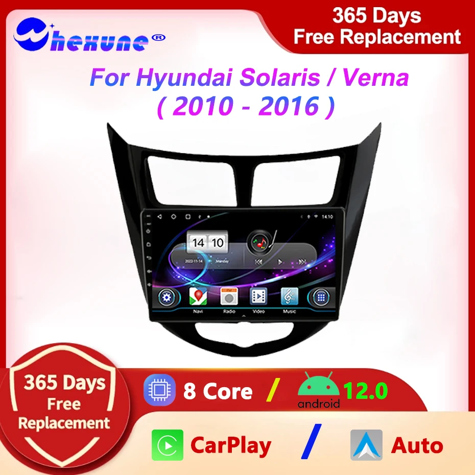 

4G Android 12 автомобильный радиоприемник, мультимедийный видеоплеер для Hyundai Solaris Verna Accent 2010-2016, автомобильный стерео GPS-навигатор Carplay DSP