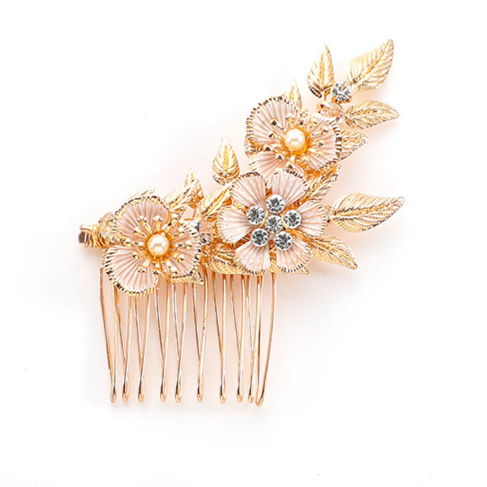 

Sweet Crowns Comb Barrette Party Prop Luxurious Flower Hair Accessories with Rhinestone for Masquerade Ball Banquet Cosplay
