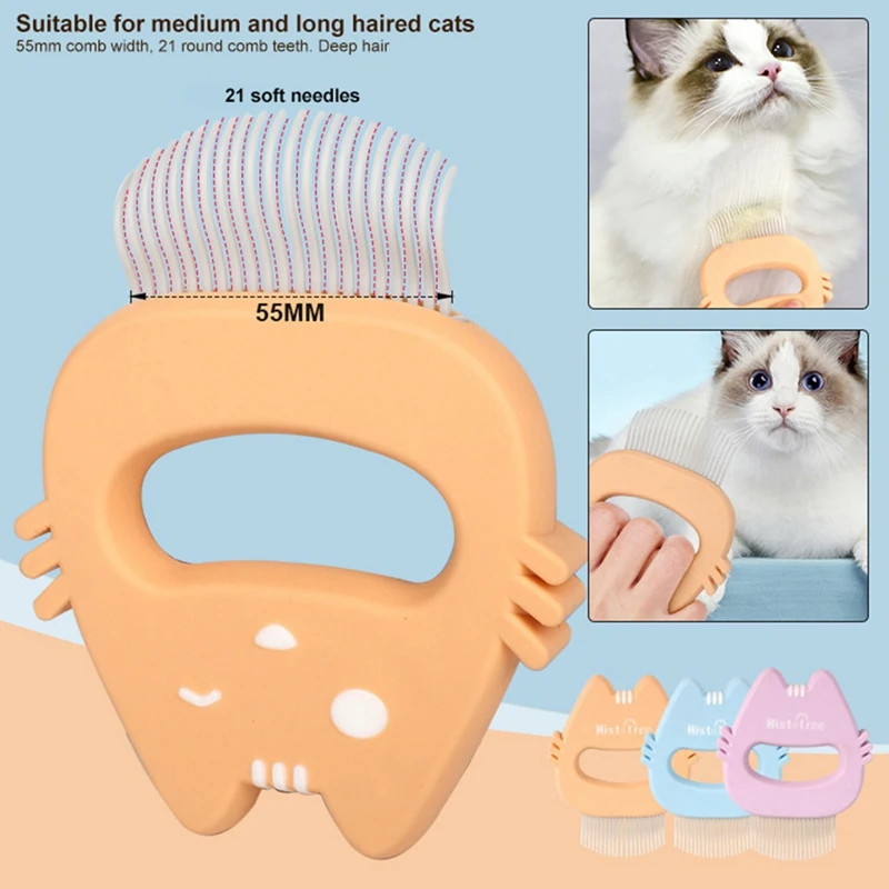 

Pet Cat Combs Hair Remover Brush Pet Grooming Tools Dog Massage Comb Brush Cute Handle Remove Loose Hairs Pet Cat Supplies