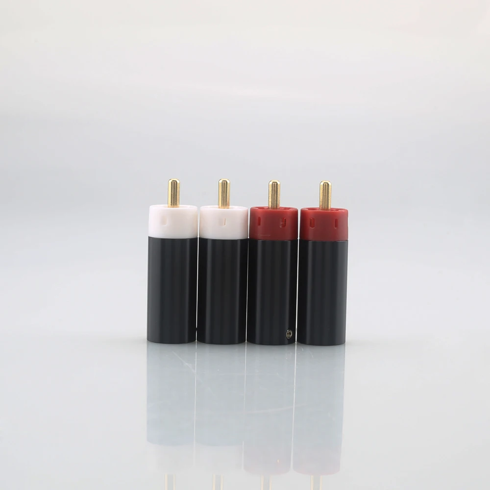 

4PCS High quality Hifi audio Gold plated Star line RCA plug connector jack 8mm Audio Cable Plug