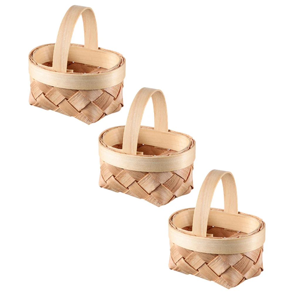 

3 Pcs Container Storage Basket Braiding Toy Small Woven Baskets Gifts Decorative Desktop Unique