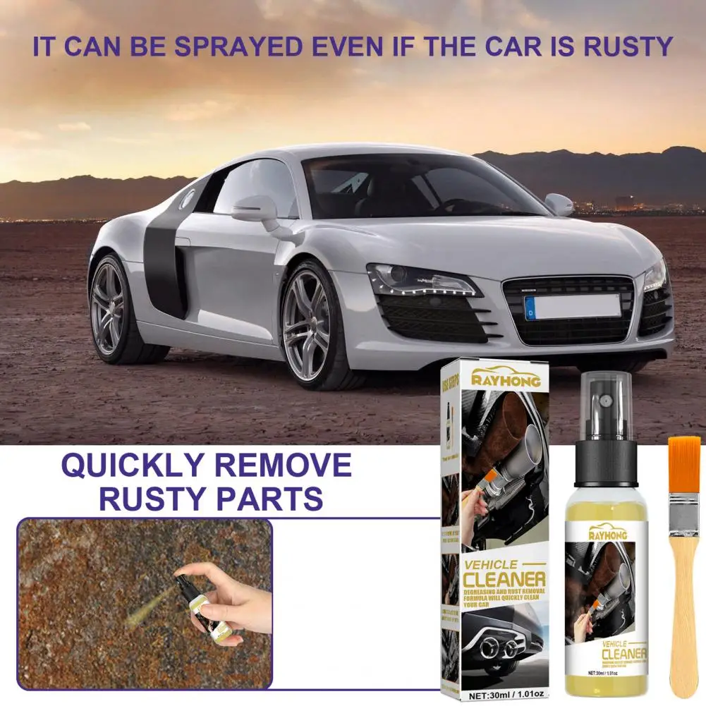 

1 Set 30ml Car Rust Remover Powerful Cleaning Multi-Purpose Maintenance Metal Chrome Iron Rust Remover Spray Car Care Supplies
