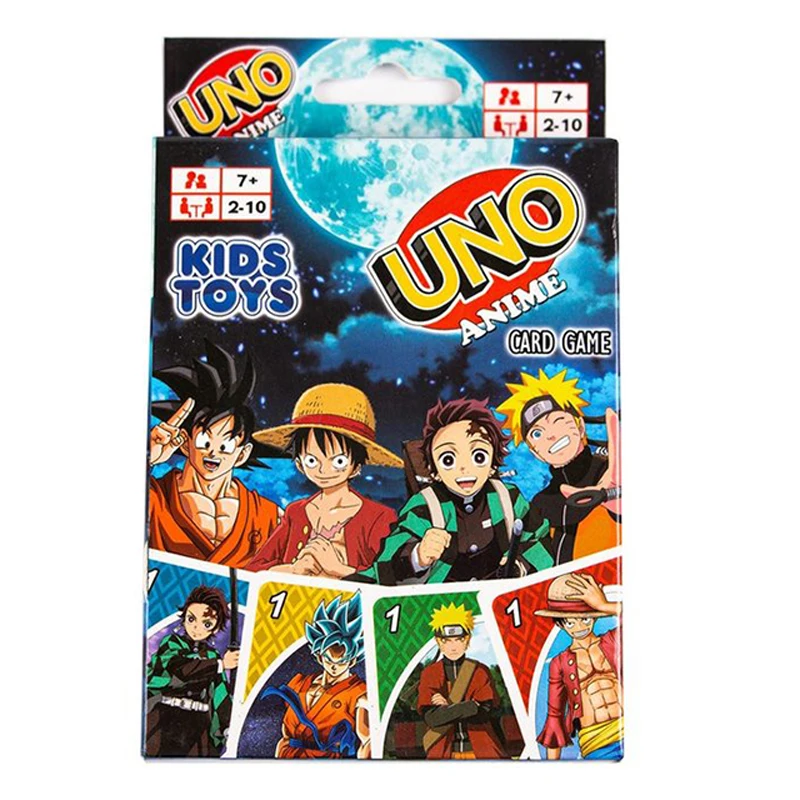 

Game UNO Card Anime NARUTO Cards Demon Slayer Cartoon Game Poker Playing Hardcover Entertainment Kids Toys Funny Christmas Gift
