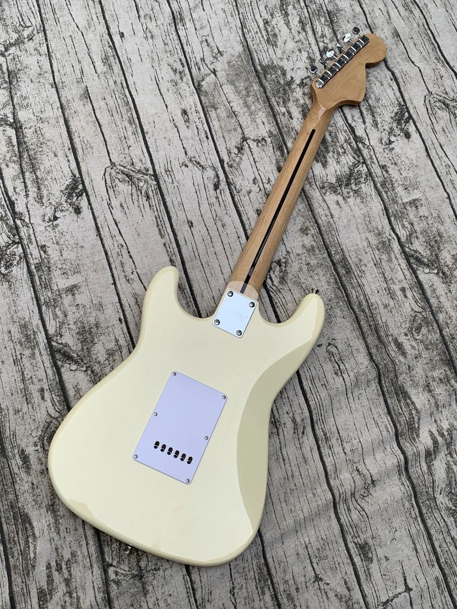 Оригинальная электрическая гитара 70 Jimi Hendrix Cream White ST специальная Выгравированная