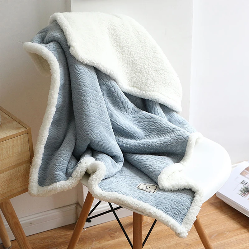 

Thickened Winter Wearable Blanket Lazy Shawl Cloak Travel Fluffy Blanket For Women At Home
