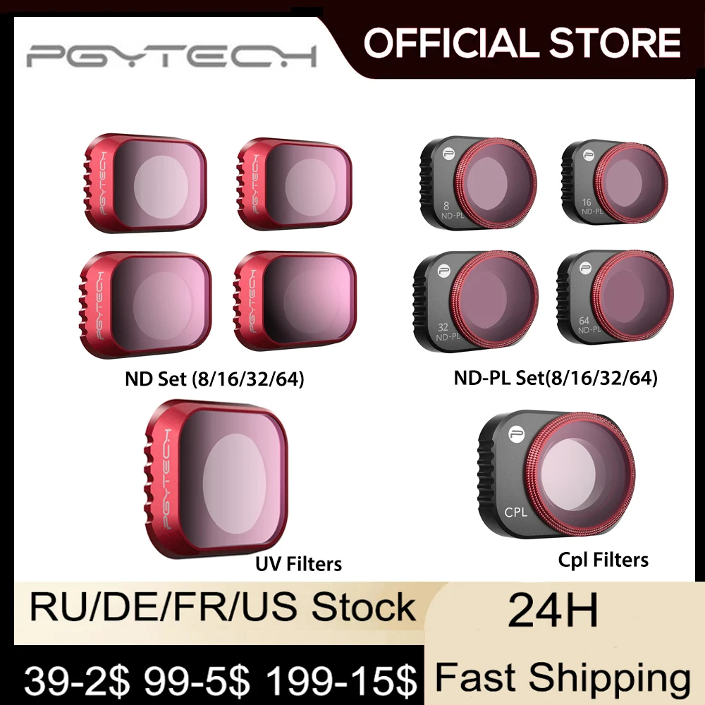 PGYTECH Одиночная камера оптический стеклянный фильтр объектива UV CPL ND8 16 32 64 ND/PL набор фильтров для Dji Mini 3 Pro PGYTECH Одиночная камера оптический стеклянный фильтр объектива UV CPL ND8 16 32 64 ND/PL набор фильтров для Dji Mini 3 Pro