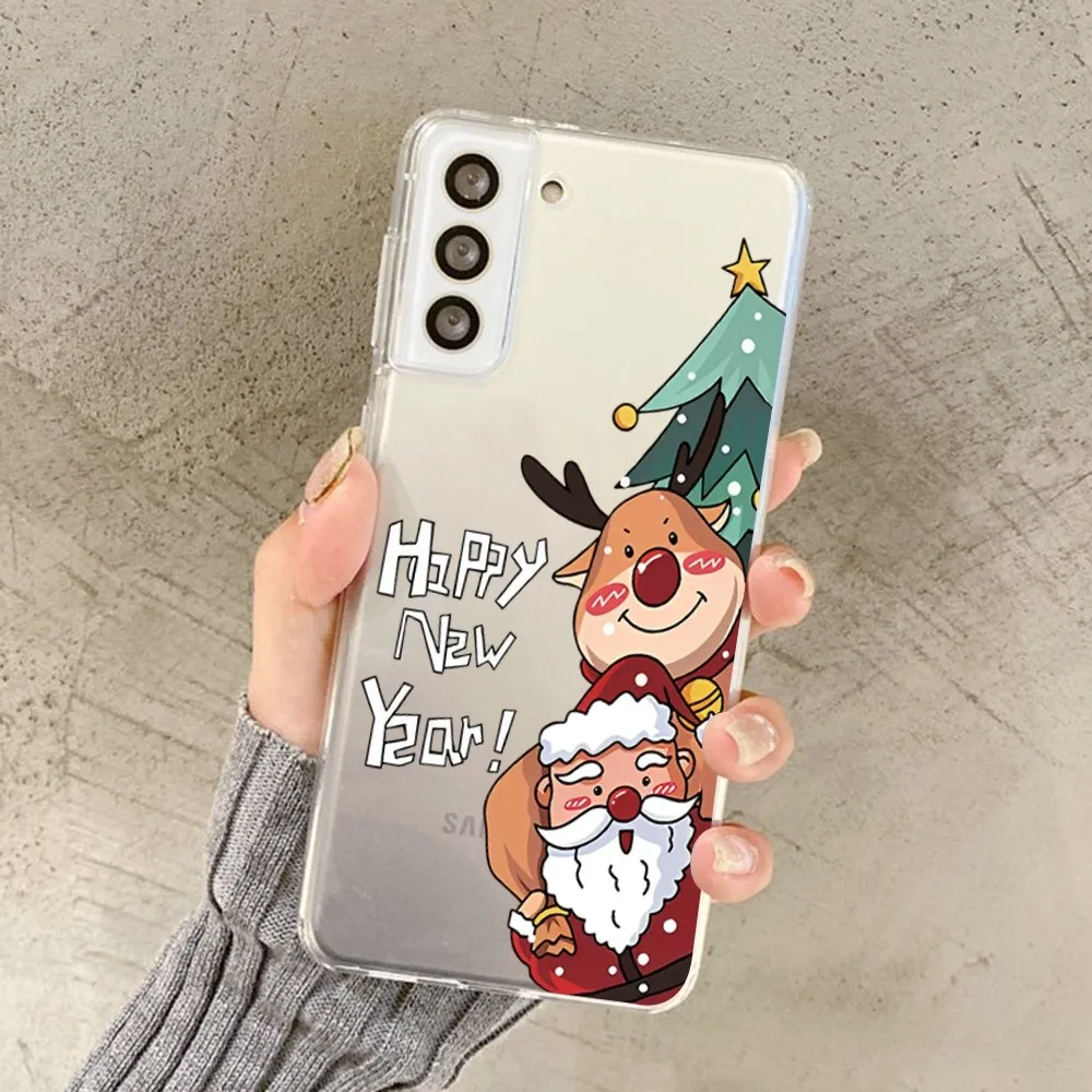Рождественский мультяшный новогодний подарок чехол для телефона Samsung S 20 21 22 23 Redmi