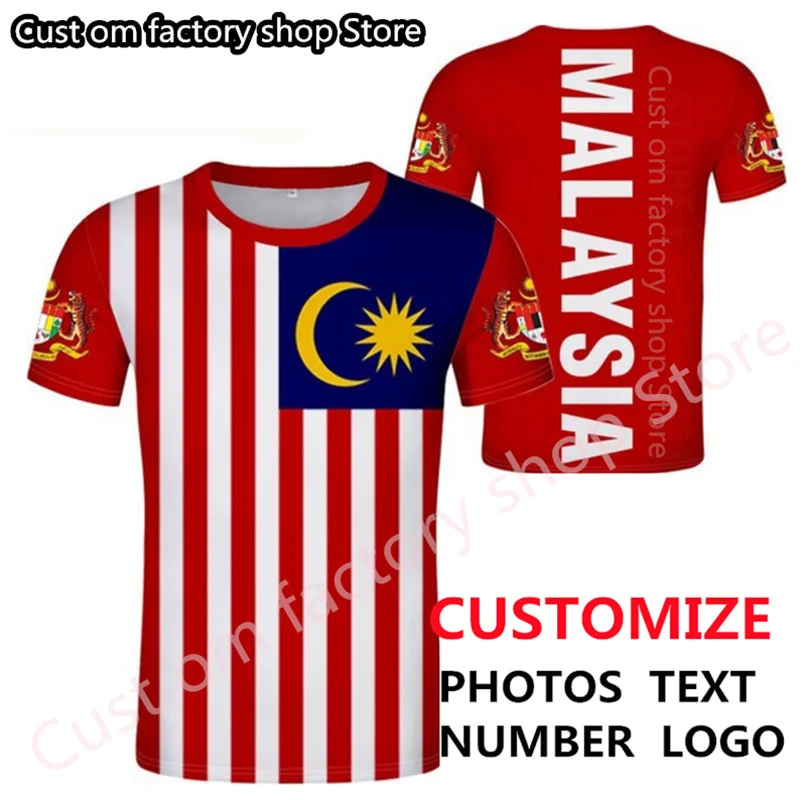 

MALAYSIA t shirt diy free custom made name number mys t-shirt nation flag my malay malaysian country college print photo clothes