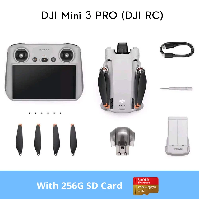 DJI Mini 3 Pro + RC Smart Controller + 256Gb SD card DJI Mini 3 Pro + RC Smart Controller + 256Gb SD card