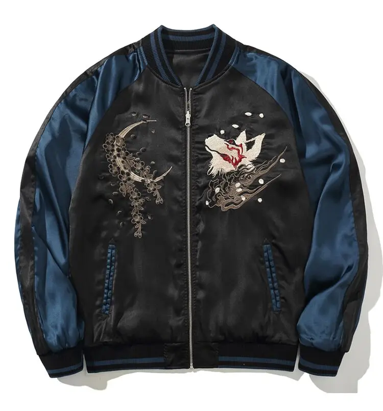 Новинка Весна 2022 мужская куртка с китайской вышивкой девять хвостовыми лисами