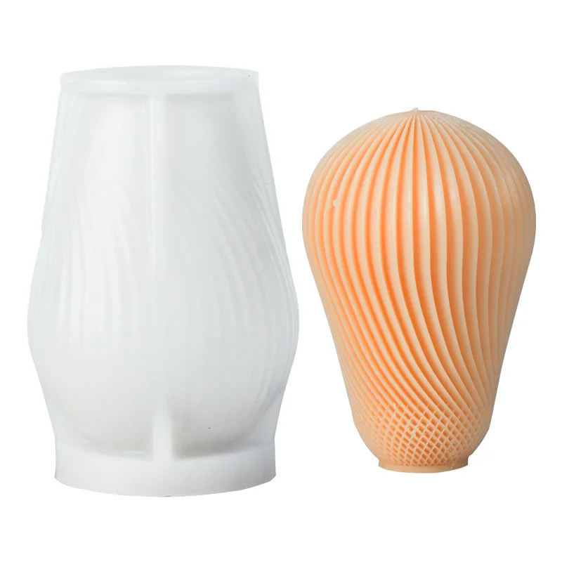 3D полосатая ваза силиконовая форма в виде столба для свечей искусственная