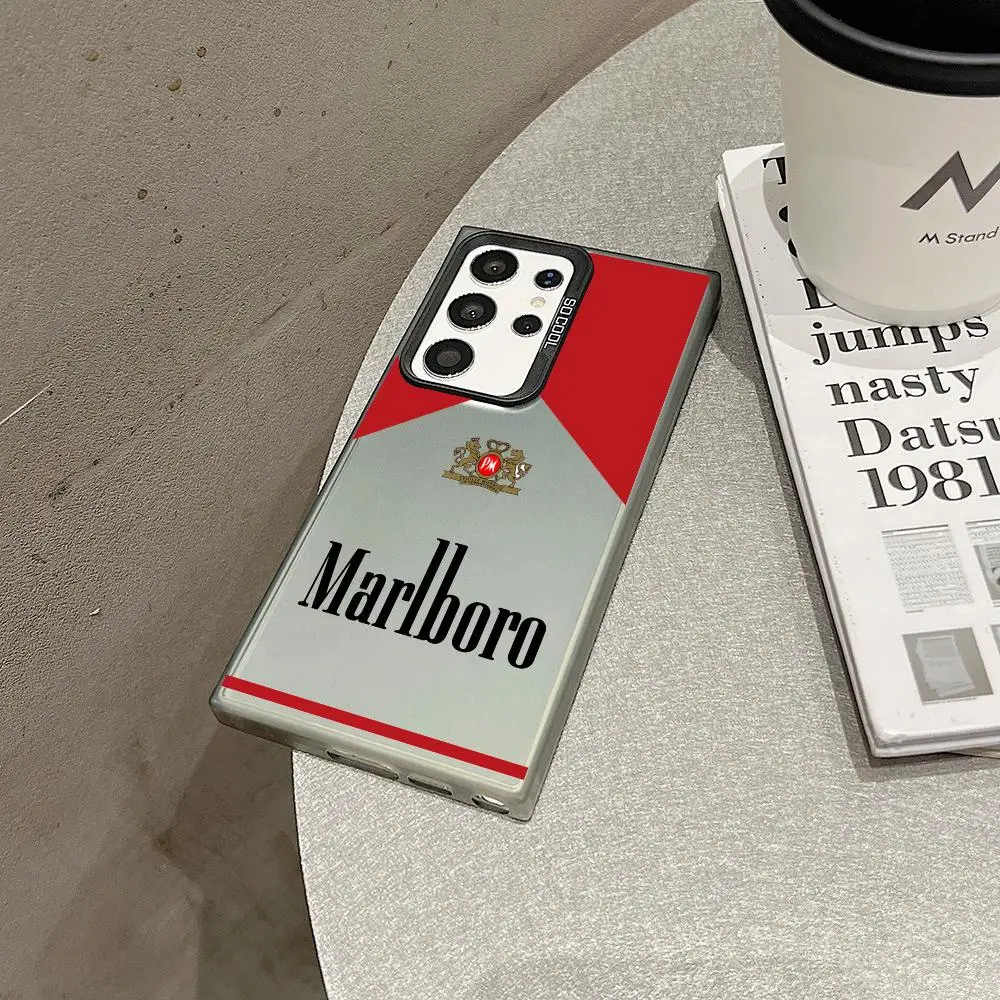 Чехол для телефона M-Marlboro Samsung Galaxy S25 S24 S23 Ultra S22 Plus S20 A55 лазерный цветной