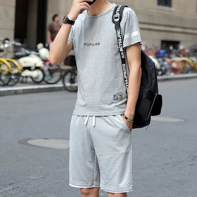 Мужская облегающая футболка однотонная тонкая с рукавом до локтя из хлопка для