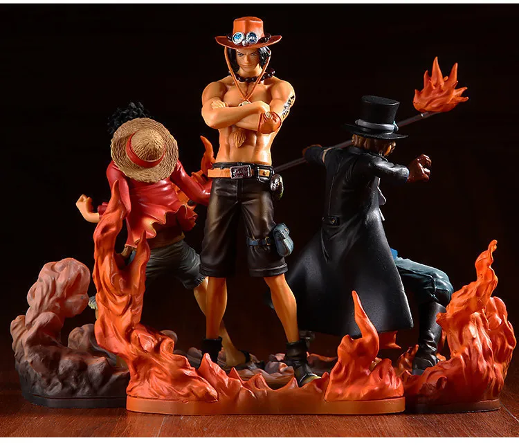 

Anime One Piece 3pcs/Set Brotherhood II Luffy Ace Sabo Brother Fighting 14~17cm Ver. PVC Action Figure Toys Collection Gifts