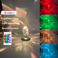 new led crystal table lamp 3color16color changing projection night lights nordic home bedroom decoration party atmosphere light