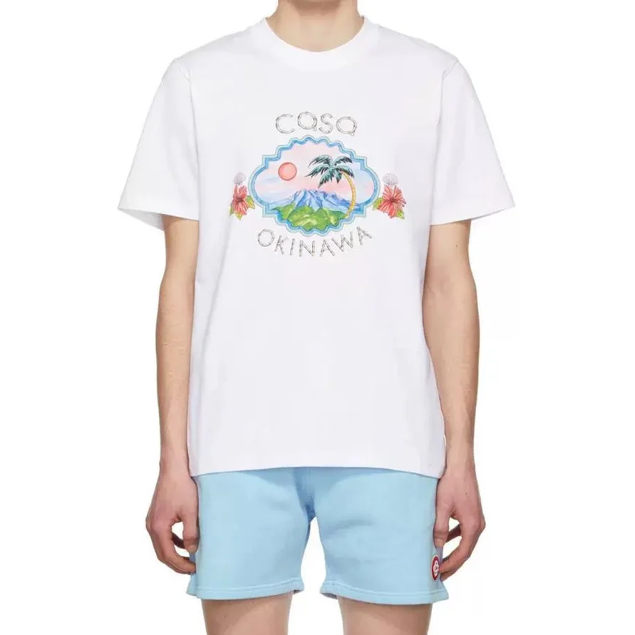 

Футболка женская/мужская оверсайз из чистого хлопка с принтом логотипа на раннюю весну 2023