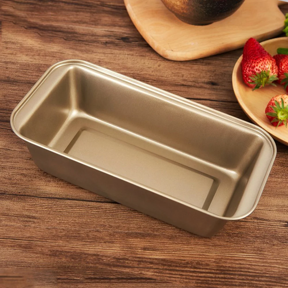 

Non-stick Carbon Steel Bread Pan Tray Bakeware Pan Loaf Pan Cake Making Dish Mould(Golden/ Rectangular)