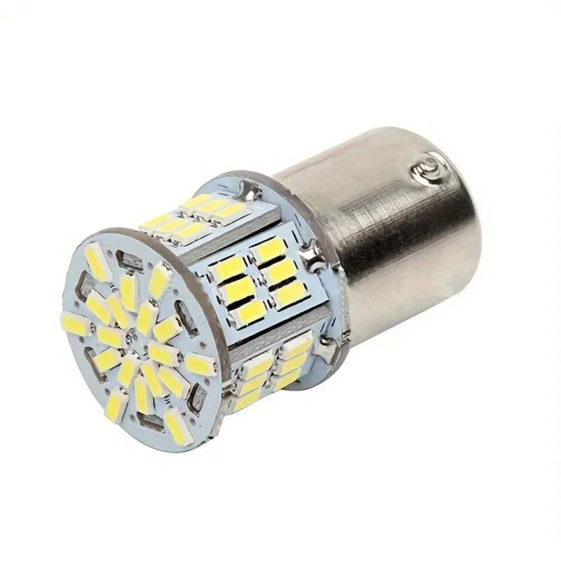 Фото 100 шт. светодиодных ламп 1156 1157 BA15S P21W с чипом 3014, 54 SMD, для замены задних фонарей и указателей поворота автомобиля, 12-24В, 6000K №4